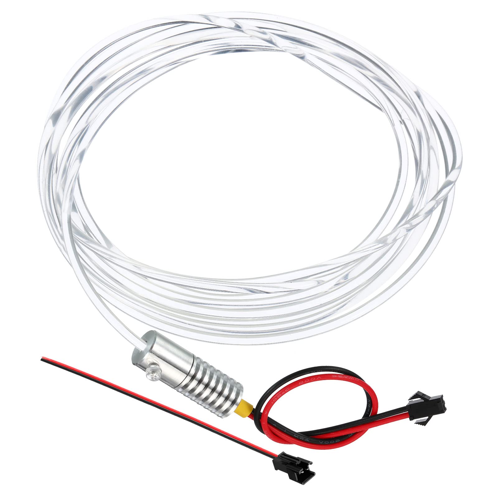 PATIKIL 3mm 3.0m PMMA Side Glow Fiber Optic Cable Kit, with LED Aluminum Illuminator 12V 1.5W Guide Light Source Decoration for Home DIY Lighting, Yellow