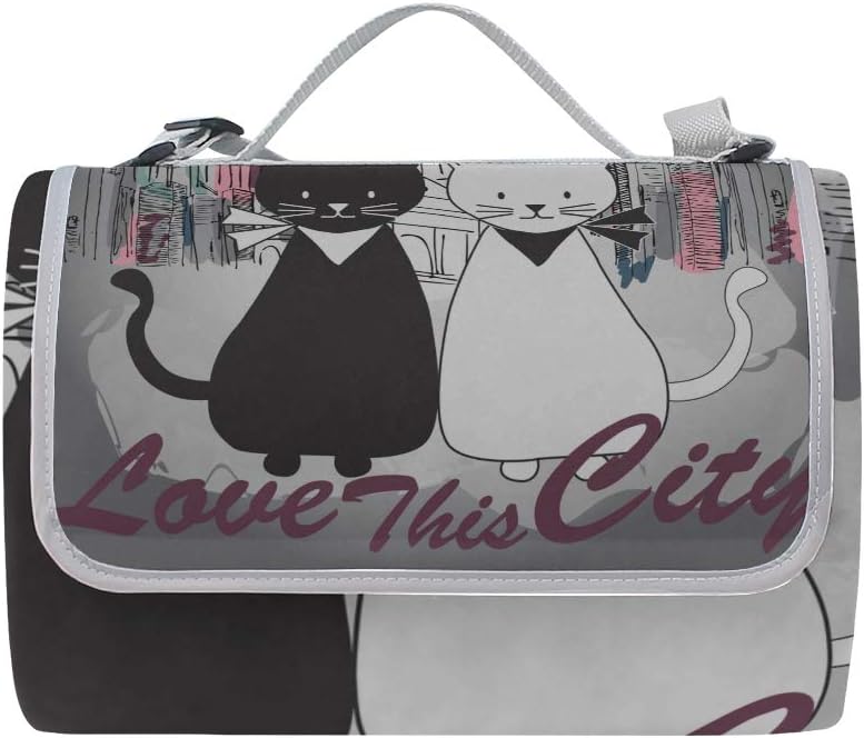 レジャーシート 動物の黒い猫 ピクニック 折りたたみ 撥水 アウトドア クッション マット コンパクト 花見 運動会 キャンプ 遠足