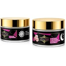 G&uuml;nd&uuml;z ve Gece Y&uuml;z Kremi Seti, Kolajen, Niasinamid, Hyaluronik Asit, C Vitamini, G&uuml;l Ekstraktlı, 50 ml x 2