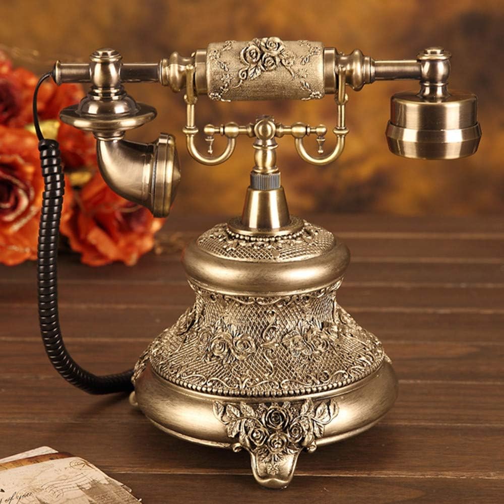 Telefon Festnetz, Nachahmung Messing, Vintage-Stil, Alten Stil Rotary Dial Telefon-Hotel/Mall/Schmuck Haus/Haus und Büro Harz Telefon, elegant und geschmackvoll 109