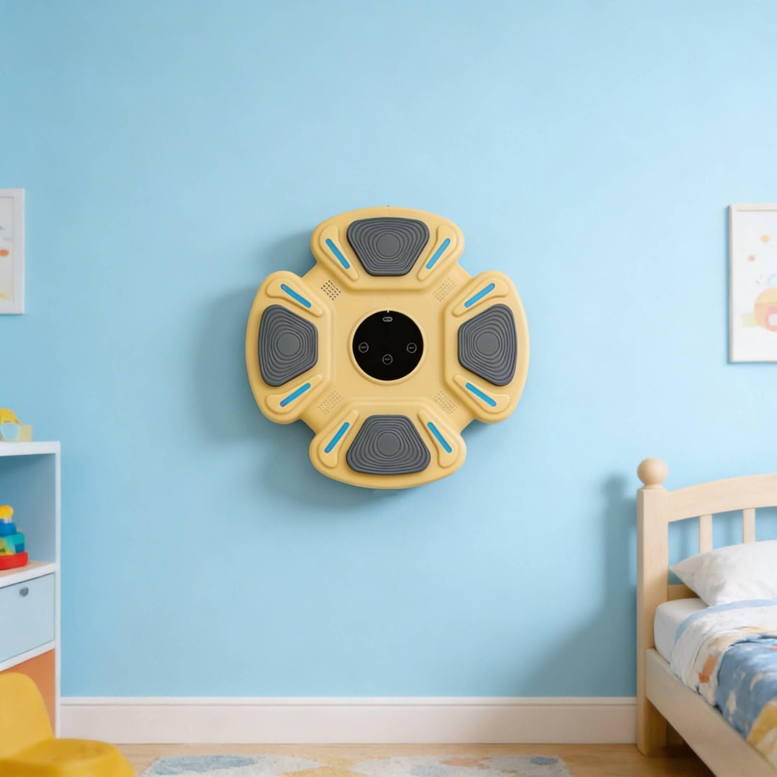 Children Training Target Bersaglio da Allenamento Pugno Intelligente Piastra Parete Pad per Bambini con Sincronizzazione Musicale Luci Pu per