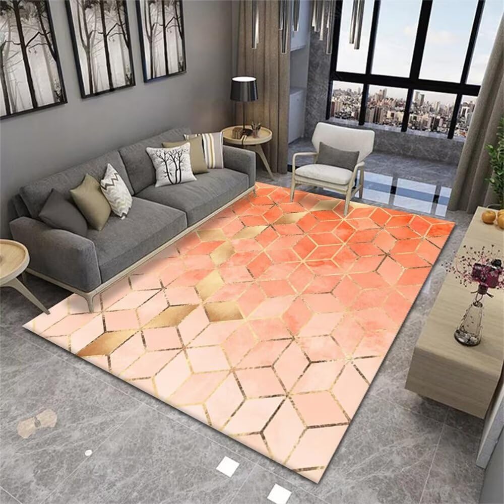 Tapis de chambre garçon 60x120 isolant et anti-froid pour lit enfant orange