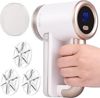 iRUNTEK Rechargeable Fabric Shaver, Electric Commercial Lint Remover with LED Display & Big Trash Box, 3-Speeds for Removing Fuzz and Pill from Clothes, Furniture, Sweater, Couch and Blanket, White