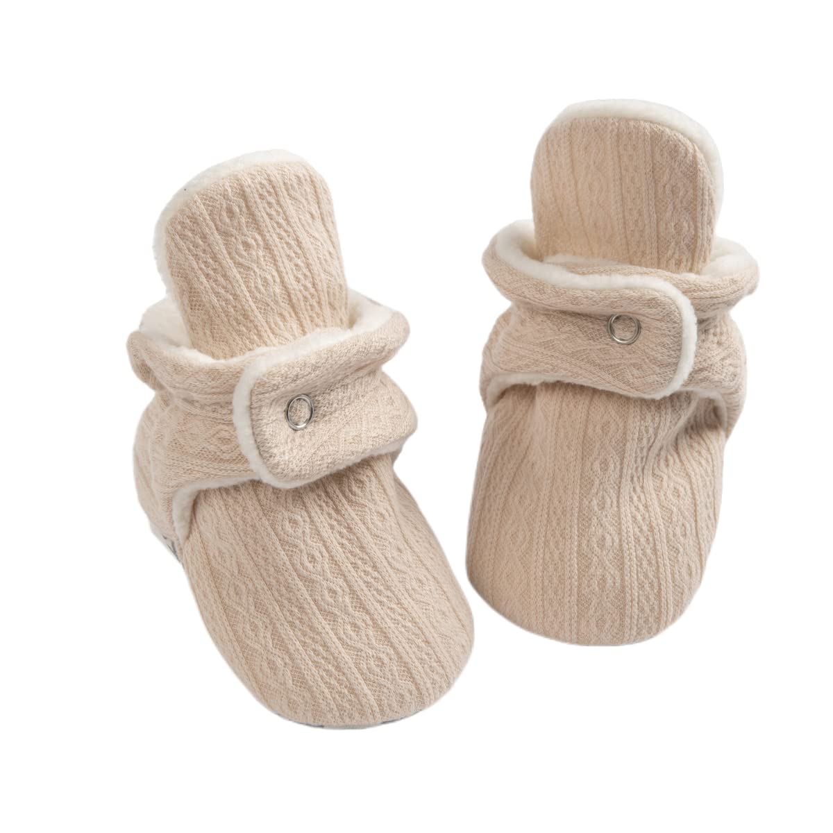 KIDSUNInfant Baby Boy Girl Cozy Fleece Bootie Newborn Stay On Slipper Winter Warm Gripper Non-Slip Crib Shoes