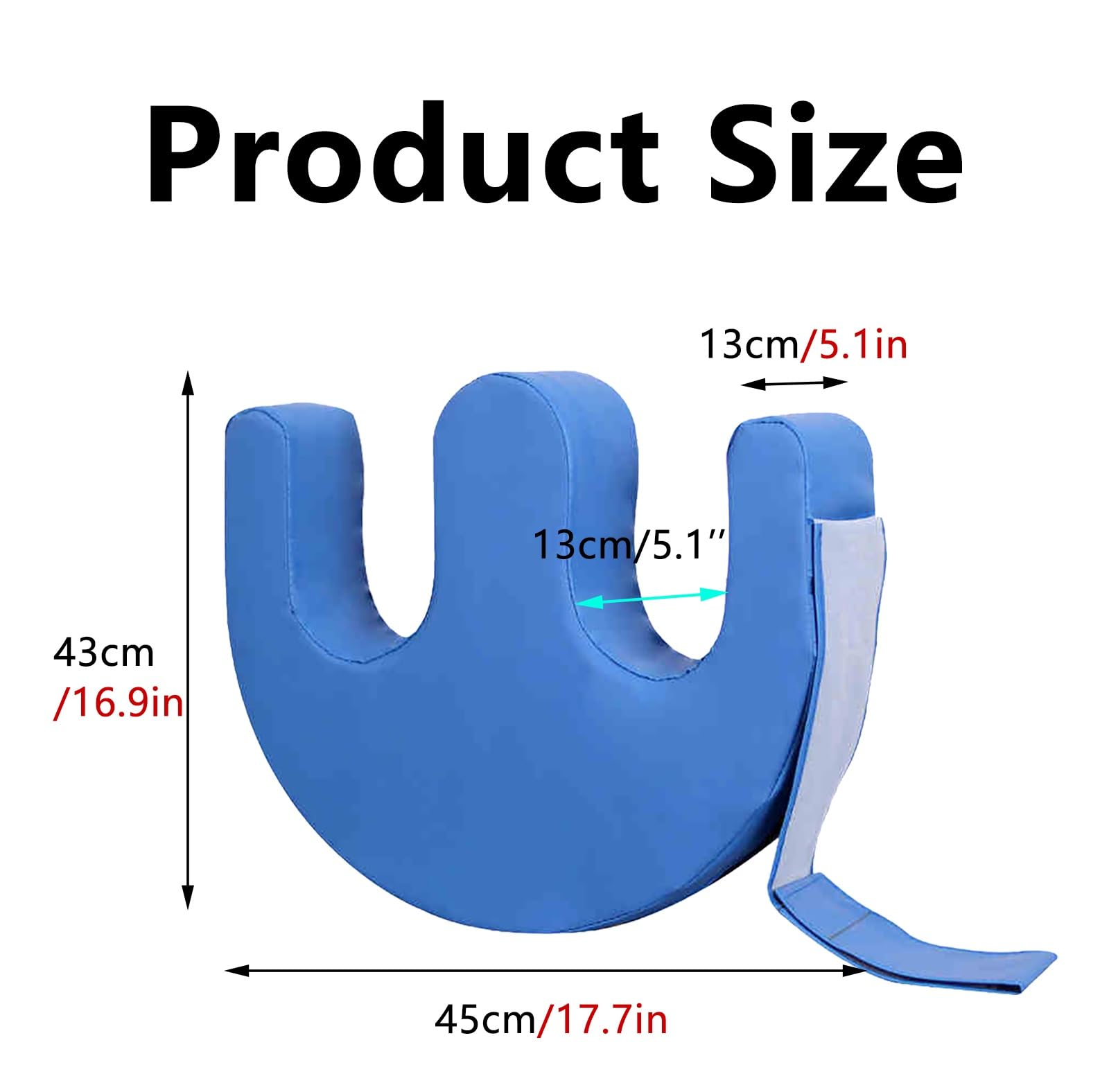 ERRULAN Elderly Nursing Pillow, Waterproof Rest Leg Pillow Patient, Multifunctional Bedridden Patient Supplies with Handles/Fixing Strap, Paralyzed Elderly Roll Over Pad(Blue)