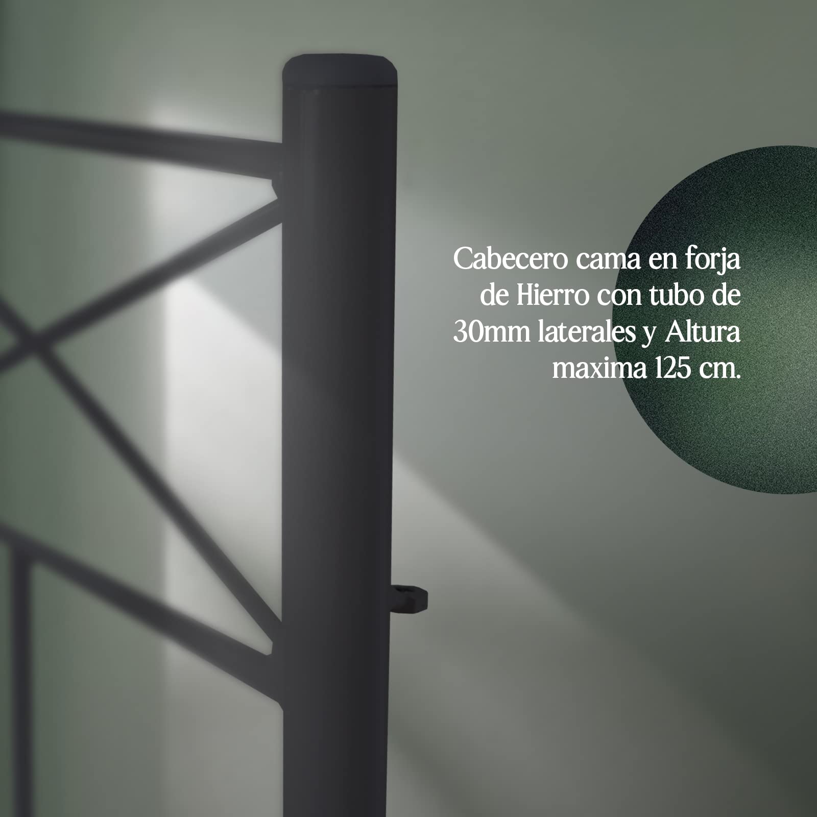 Mueblix CABECERO FORJA Nova 135 cm Czarny