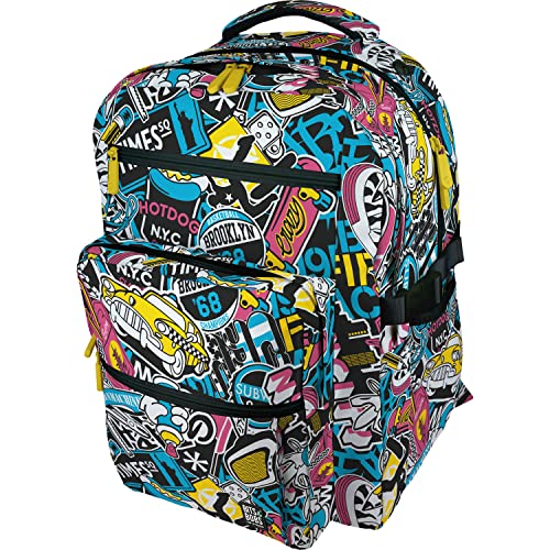 Grand sac à dos scolaire Grafoplás XL New York avec compartiment PC portable