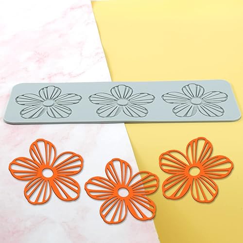 Miniatura 5 de AK ART KITCHENWARE 3 cavidades Diseño de flores Fondant Silicona Icing Mats para tartas, moldes de silicona para hornear, herramientas de