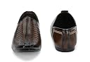 VEESHOE Ethnic Jutti & Mojri Shoes for Men | Traditional Nagra Style Footwear | Slip On Design | Closed Toe Pattern | Cultural Wear Mens Shoes | Brown Color_10UK gallery image