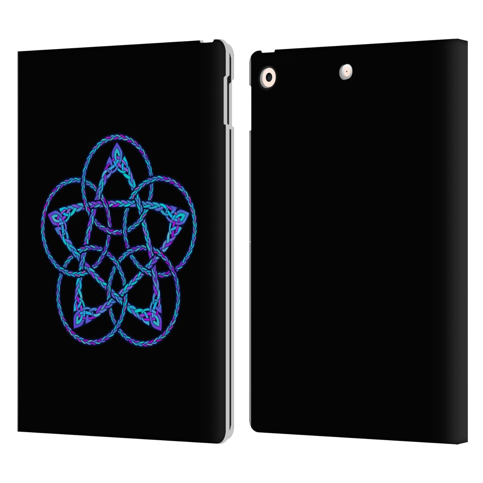Étui portefeuille iPad 10.2 en cuir Beth Wilson Cercles Bleus Violets - 8