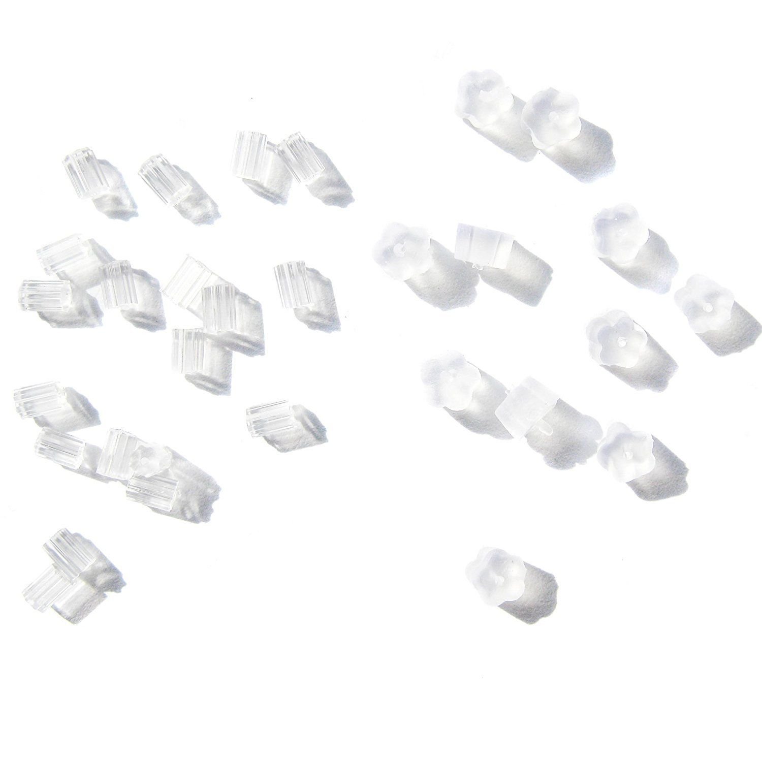 10 Pairs Soft Rubber Plastic Replacement Earring Backs 4mm Flower Style End Stoppers by Accessories Attic®