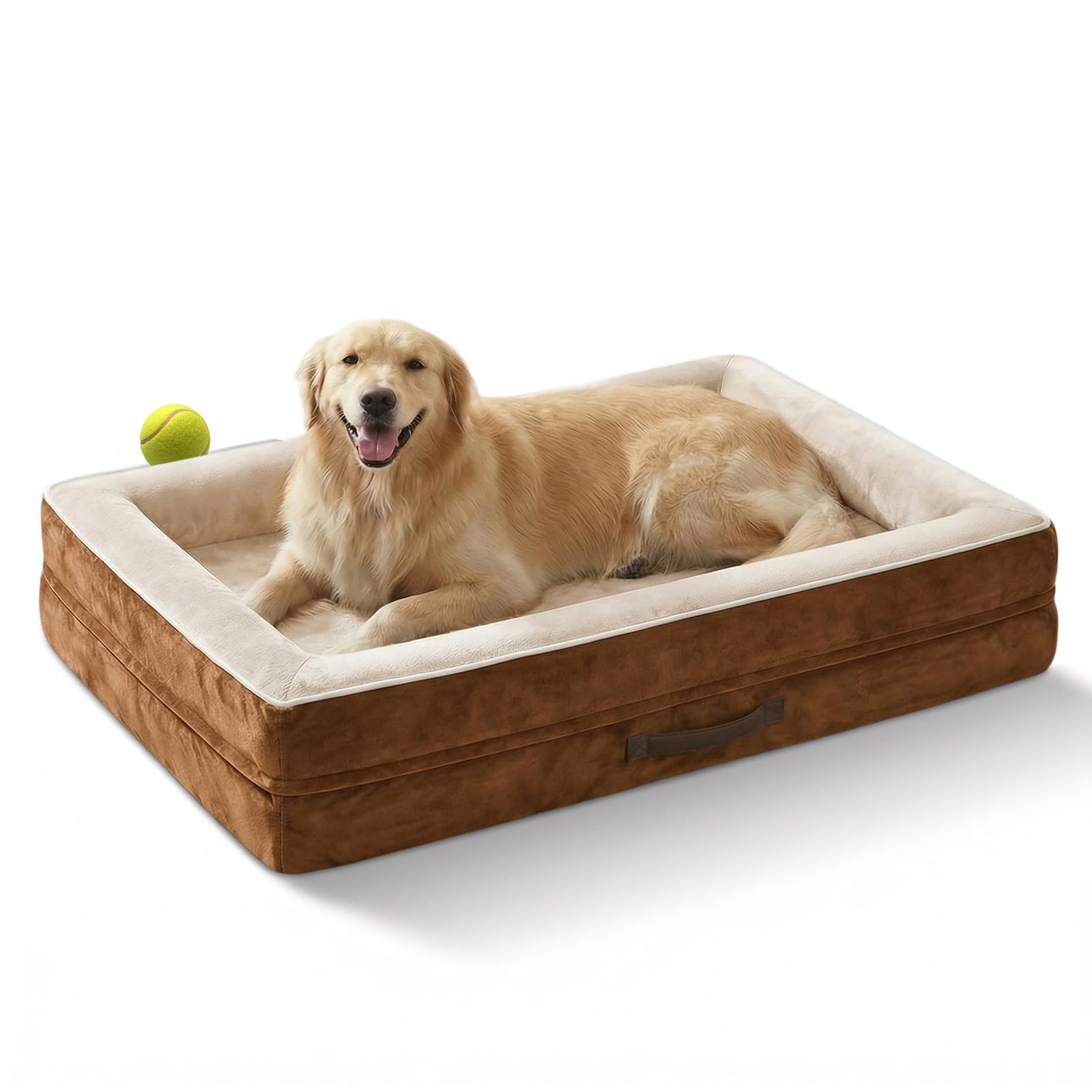 Upvilla Orthopädisches Hundebett mittelgroße Hunde, Hundekorb Waschbar mit Eierförmiger Kistenschaum，Wasserdicht Hundesofa mit rutschfeste Unterseite und Vierseitiges Kissen