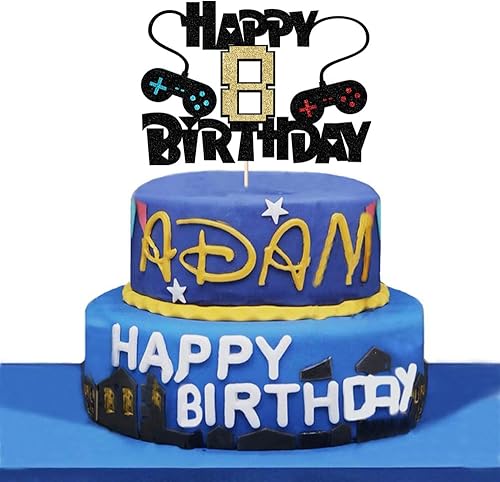 Decoración de cumpleaños temática de videojuegos para niños y niñas de 8 años, decoración de cumpleaños con temática de videojuegos de 8 años,