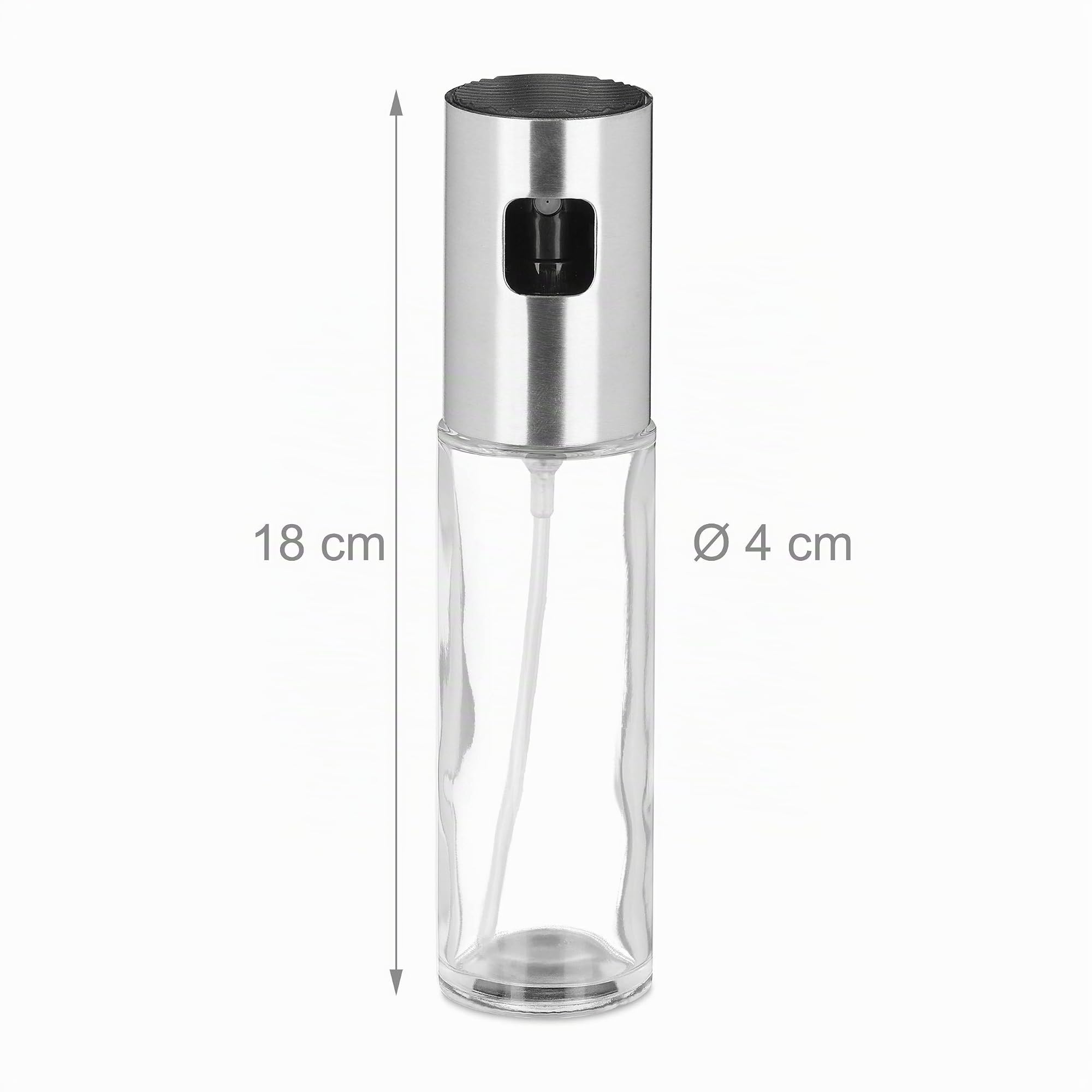 Relaxdays Essig- und Ölsprüher Set, 2 Sprühflaschen, je 100 ml, Glas, kochen, backen, grillen, Ölspender, transparent