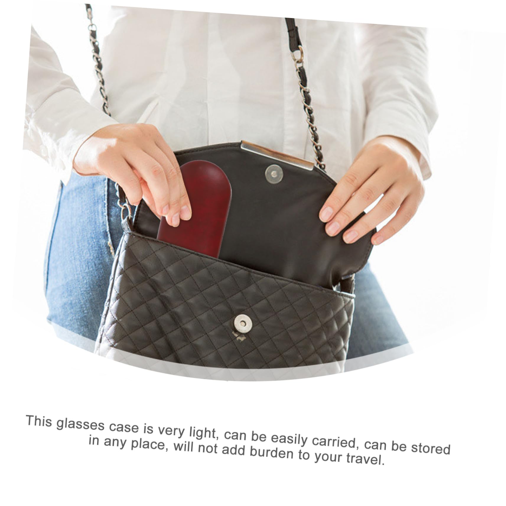 Doppellagiges Brillenetui Sonnenbrillen-Organizer-Etui Charme Kette doppeltes Brillenetui schlank Outdoor- Inhaber von professionellen Kontakten feines Vlies rot