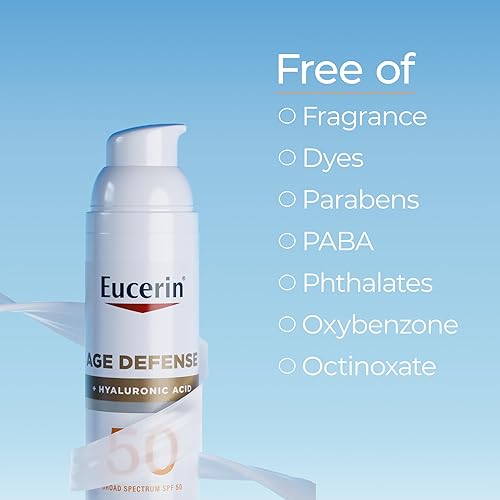 Miniatura 7 de Eucerin Sun Age Defense SPF 50 Face Sunscreen Lotion with Hyaluronic Acid Facial Sunscreen with 5 Antioxidants 25 Fl Oz Bottle
