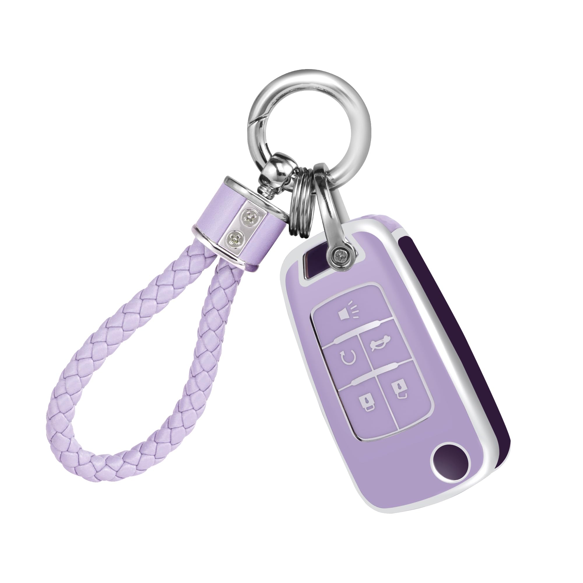 YALNORVA for Buick Chevy Key Fob Cover with Keychain, Key Fob Case Cover Fits for Buick Encore Chevrolet Chevy Equinox Cruze Camaro Impala GMC Terrain