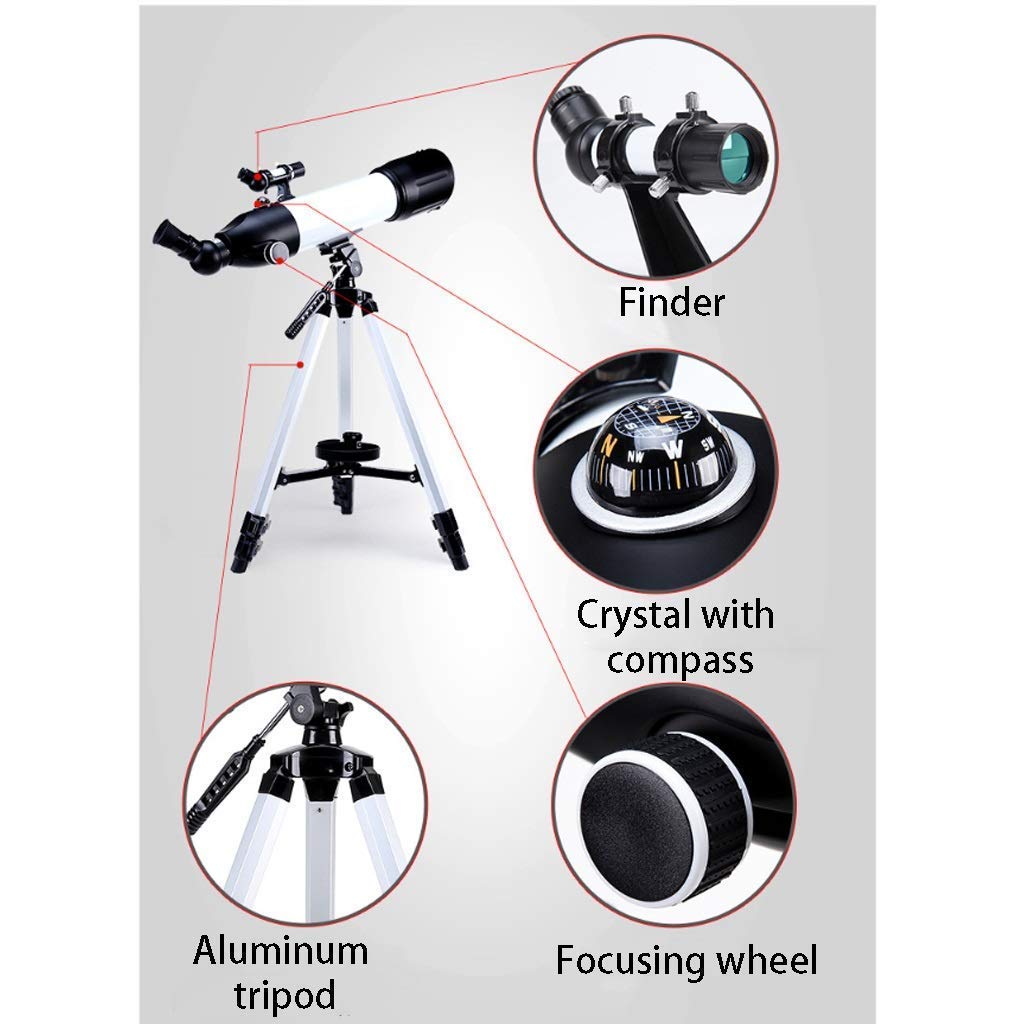 Telescopio per Bambini per Astronomia Telescopi rifrattori per Principianti con treppiede e Zaino, Telescopio astronomico Grande Astronomia per i Bambini per Esplorare Lo Spazio lunare