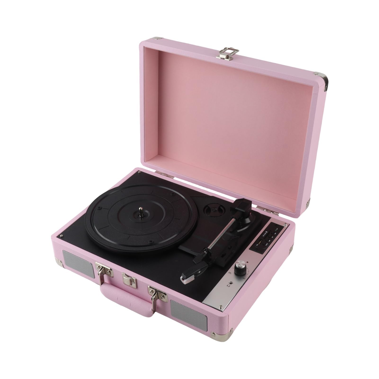 Vinyls Record Player, Fonograph Record Player Vintage con Altoparlanti 3.5 Linea di Input Out 33/45/78RPM Supporto per Record di Vinile 7/10/12 Pollici (PINK)
