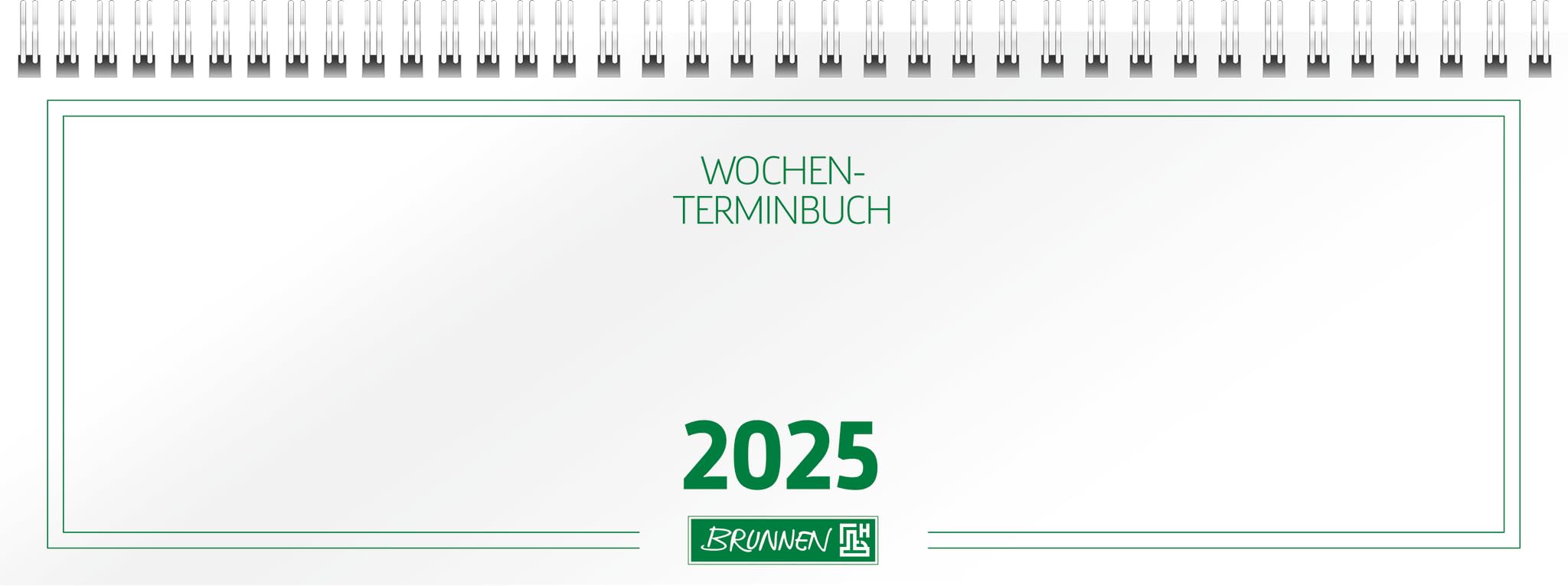 BRUNNEN Landscape Appointment Book Model 772 (2025), 2 Pages = 1 Week, 297 × 105 mm, 112 Pages, Cardboard Cover, White