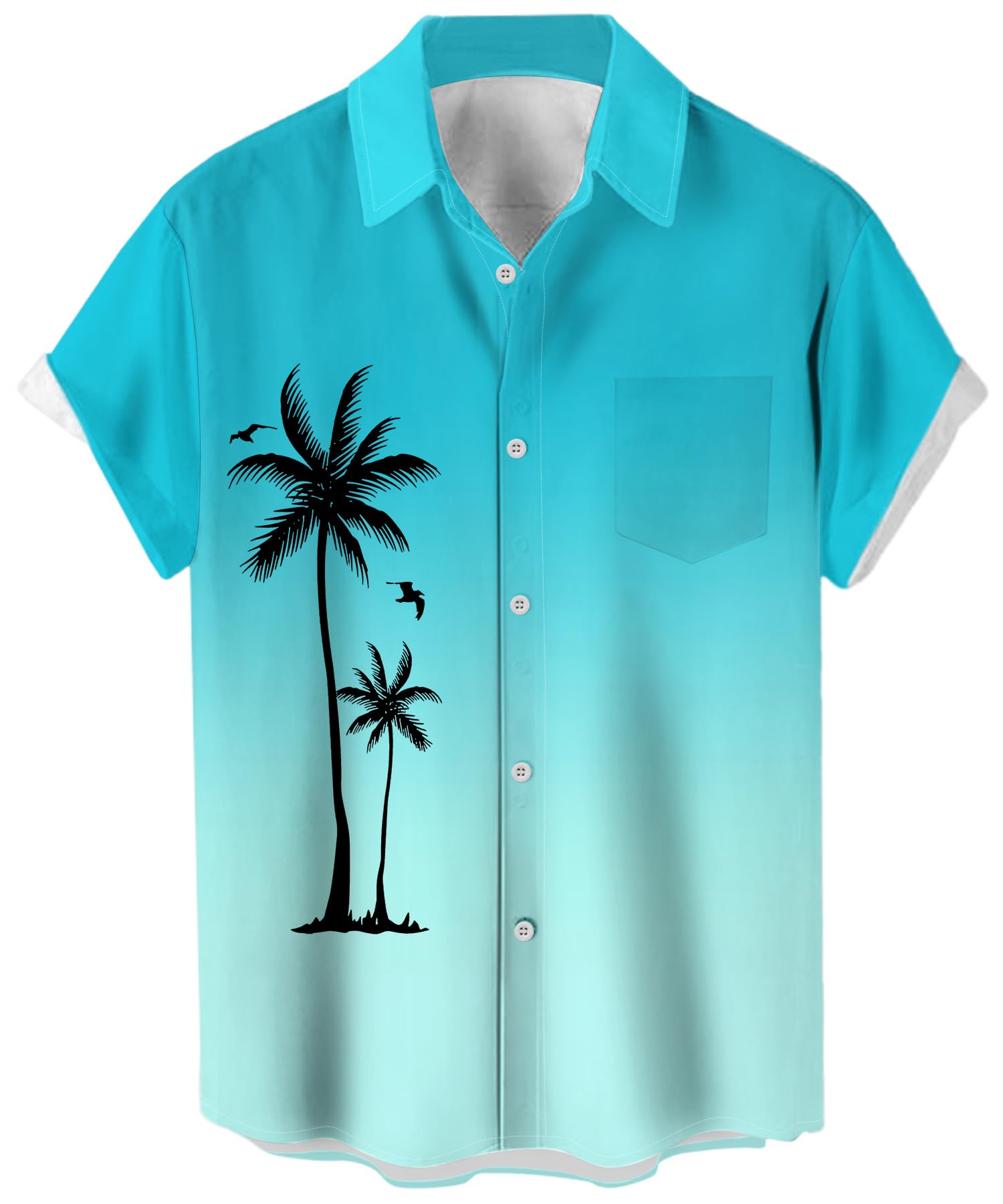 Men's Short Sleeve Button Up Hawaiian Shirt 1950s Vintage Bowling Shirts