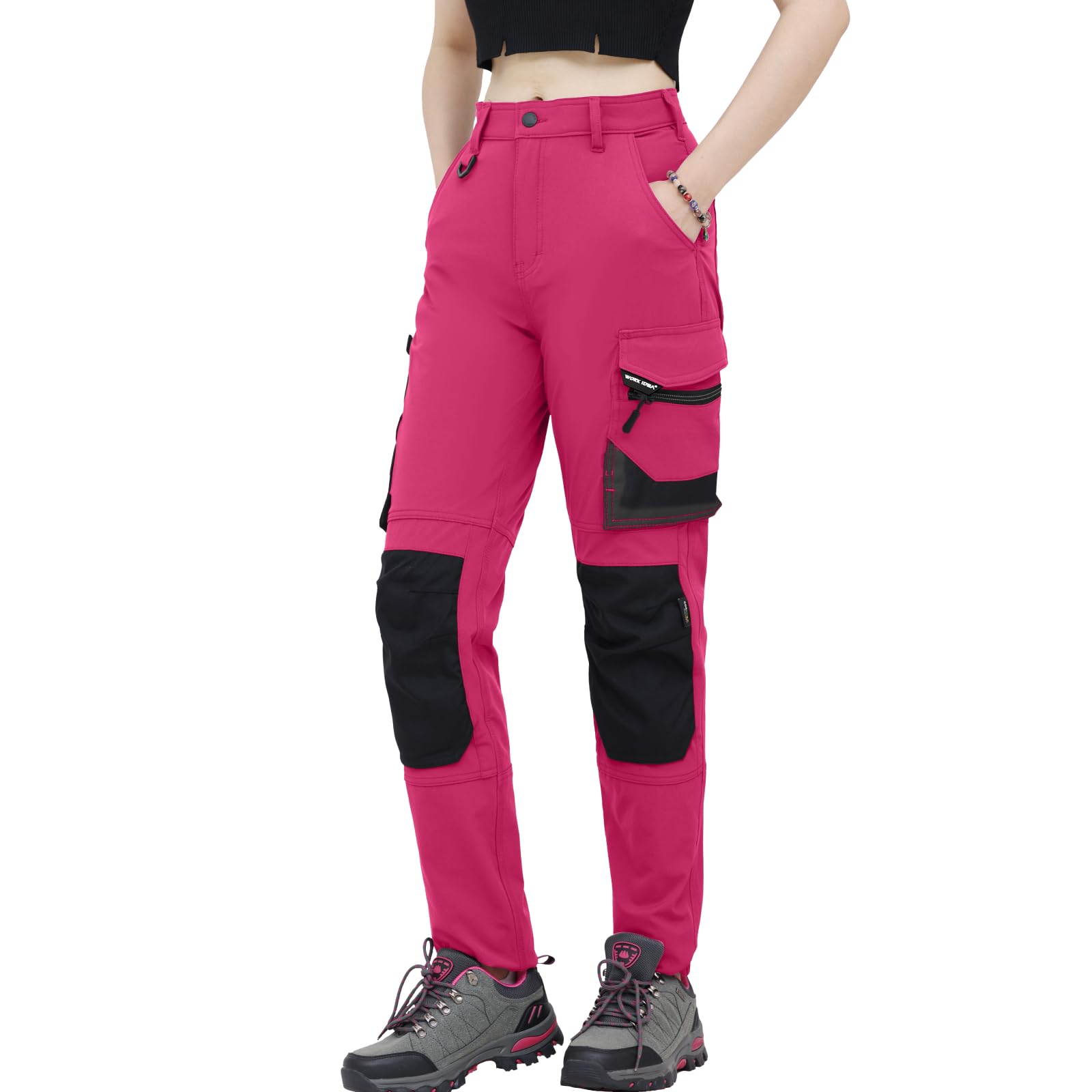 WORK IDEA Damen Slim-Fit Stretch Arbeitshose: Kritische Stoffbereiche aus Cordura – strapazierfähige Eleganz für vielfältige Arbeitsanforderungen.