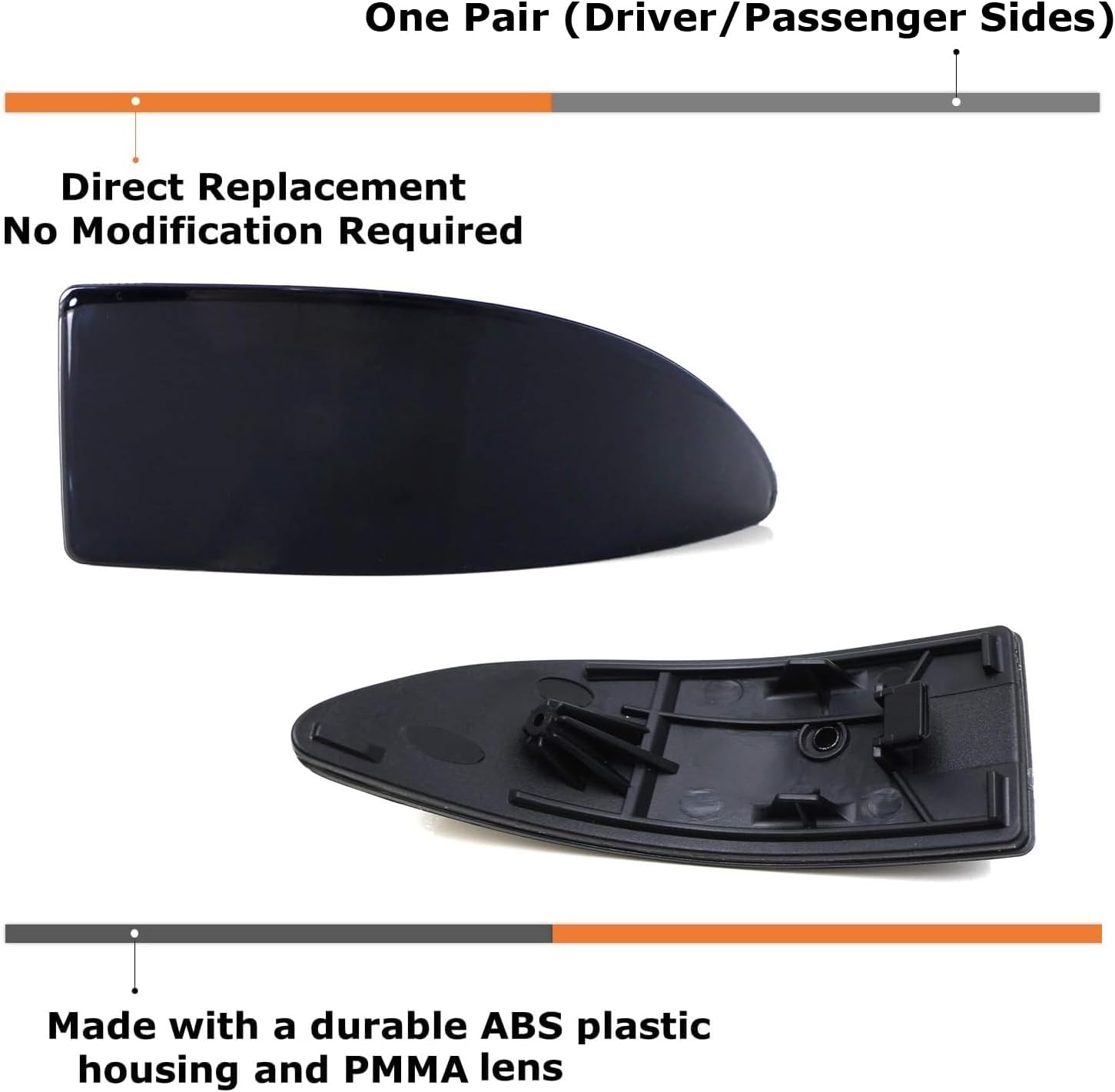 iJDMTOY Smoked Lens Rear Bumper Reflector Lenses Compatible With 2006-2013 Lexus IS IS250 IS350, OE-Spec LH RH Assembly