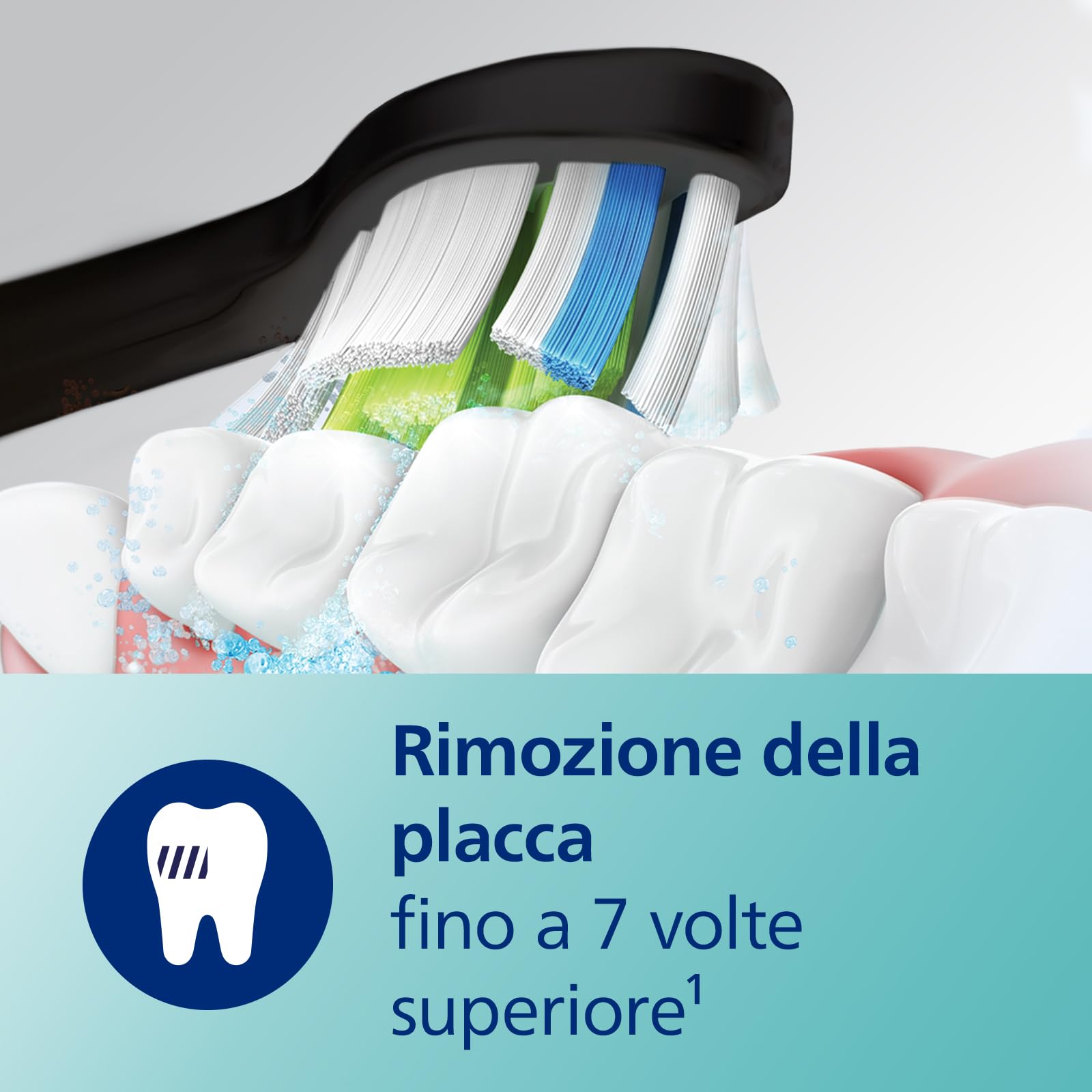 Philips Sonicare ProtectiveClean 5100 spazzolino elettrico, spazzolino sonico con 3 modalità di spazzolamento, sensore di pressione, timer e custodia da viaggio, bianco e blu, HX6851/34