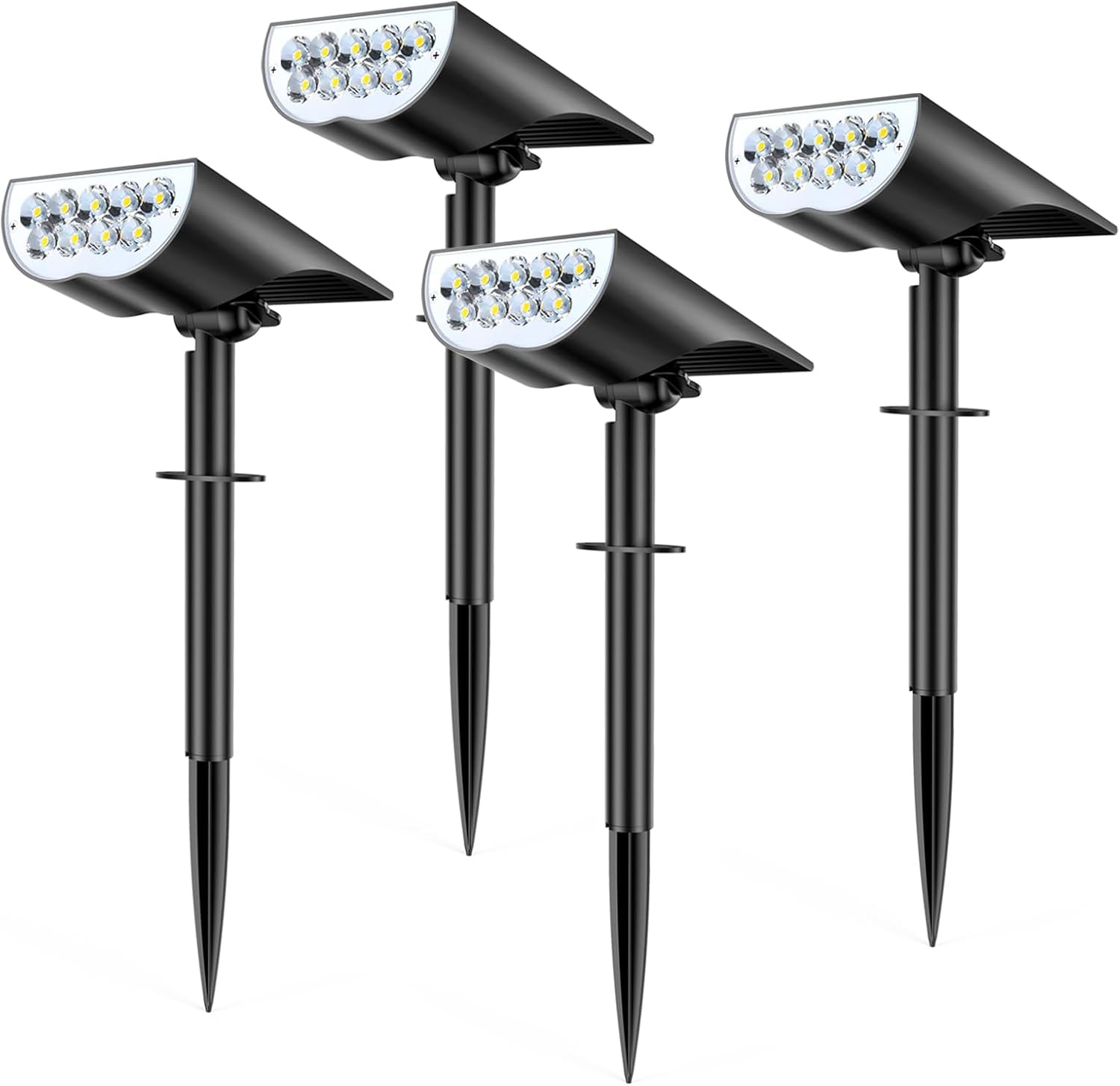 Solar Lights Outdoor Waterproof IP65, 3 Lighting Modes Solar Spot Lights Outdoor, Landscape Lighting for Garden Yard Pathway Decor, Outdoor Decor, Cool White 4 Pack