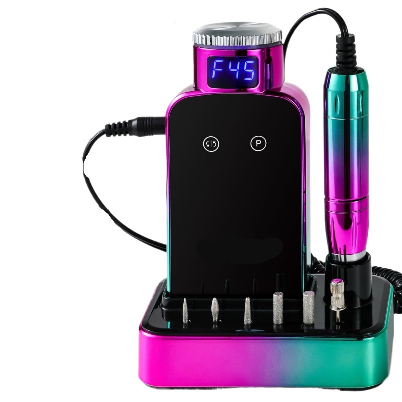 Trapano per unghie, Trapano elettrico for unghie ricaricabile senza spazzole da 40000 giri/min con set di rimozione dello smalto for USB