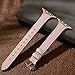 Charlam Slim Leather Band Compatible with Apple Watch Band 40mm 38mm 41mm 42mm 44mm 45mm 46mm Women, Top Grain Genuine Leather Strap Thin Wristband for iWatch Series 11 10 9 8 7 6 5 4 3 2 1 SE 3,Pink