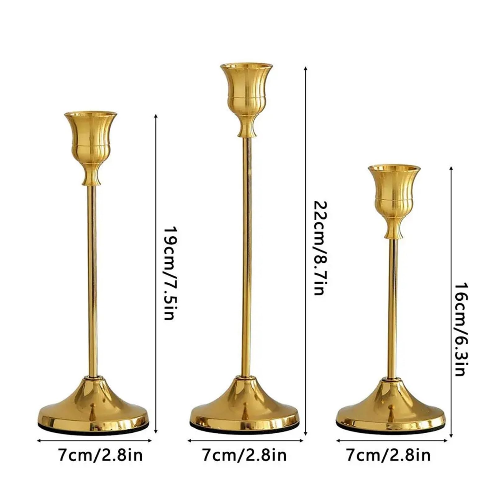 3 Stück Vintage Elegante Tisch-Kerzenhalter Kerzenständer Hochzeit Metall-Dekor for Zuhause, Hotel, Weihnachten Für Wohnzimmer Garten Wandmontage(Silvery)