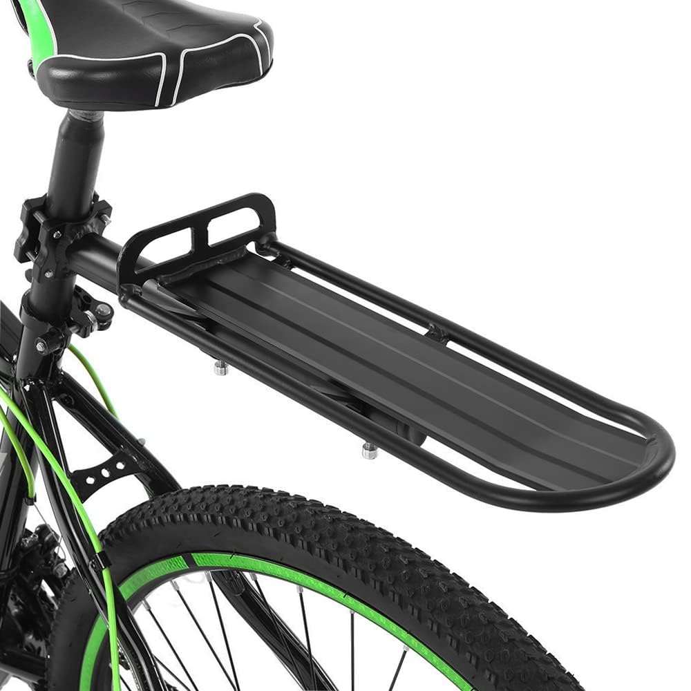 Porte-Bagages Arrière de Vélo en Alliage d'Aluminium, Support de Tige de Selle Réglable, Capacité 9 Kg, Installation Rapide, Compatible VTT