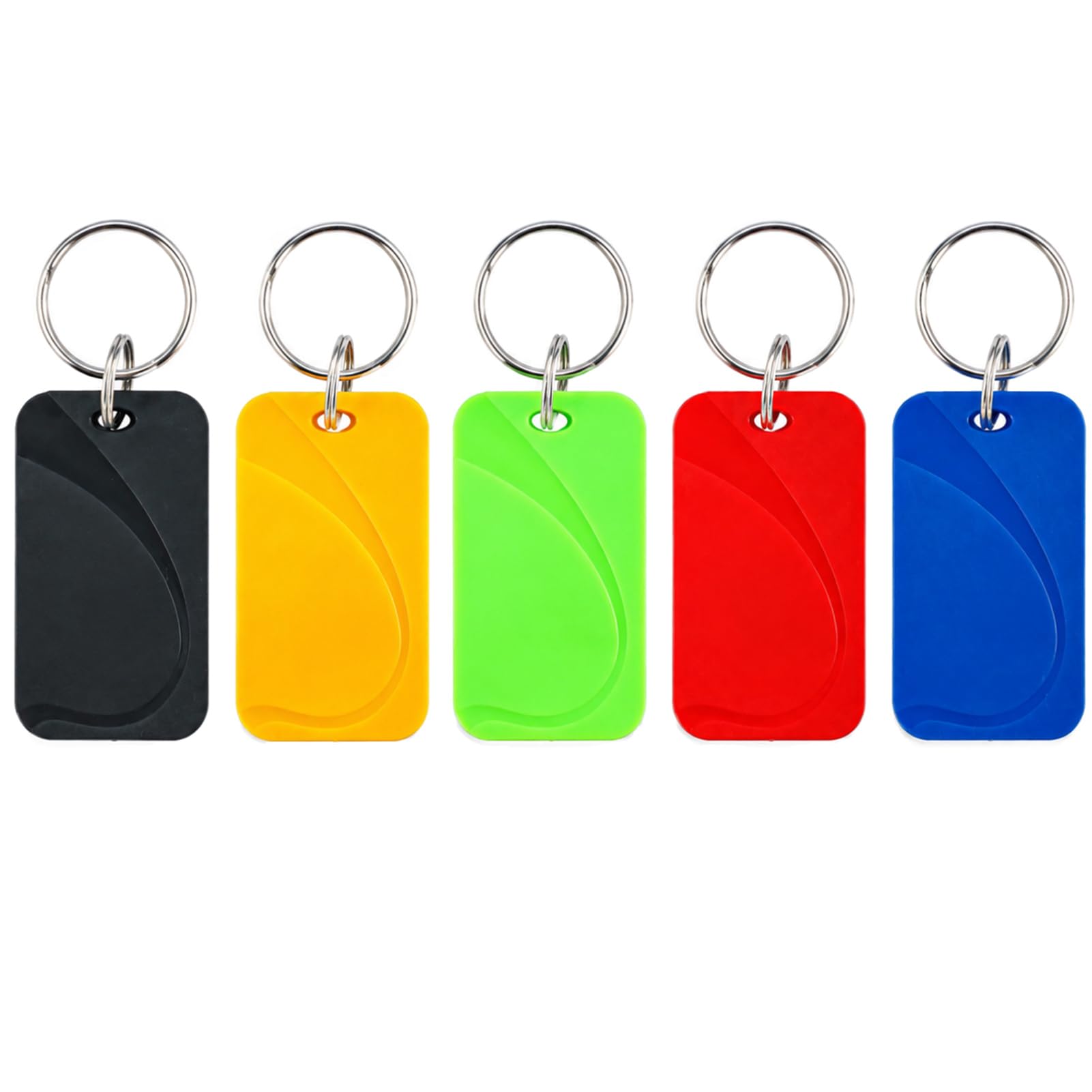 RFID-Abzeichen, 13,56 MHz, programmierbar, mit UID, modifizierbar, mehrfarbig, kompatibel mit NFC und MCT Android, wasserdichte Karten für Zugangskontrolle, Klonen, Sicherheit, Büros, 5 Stück