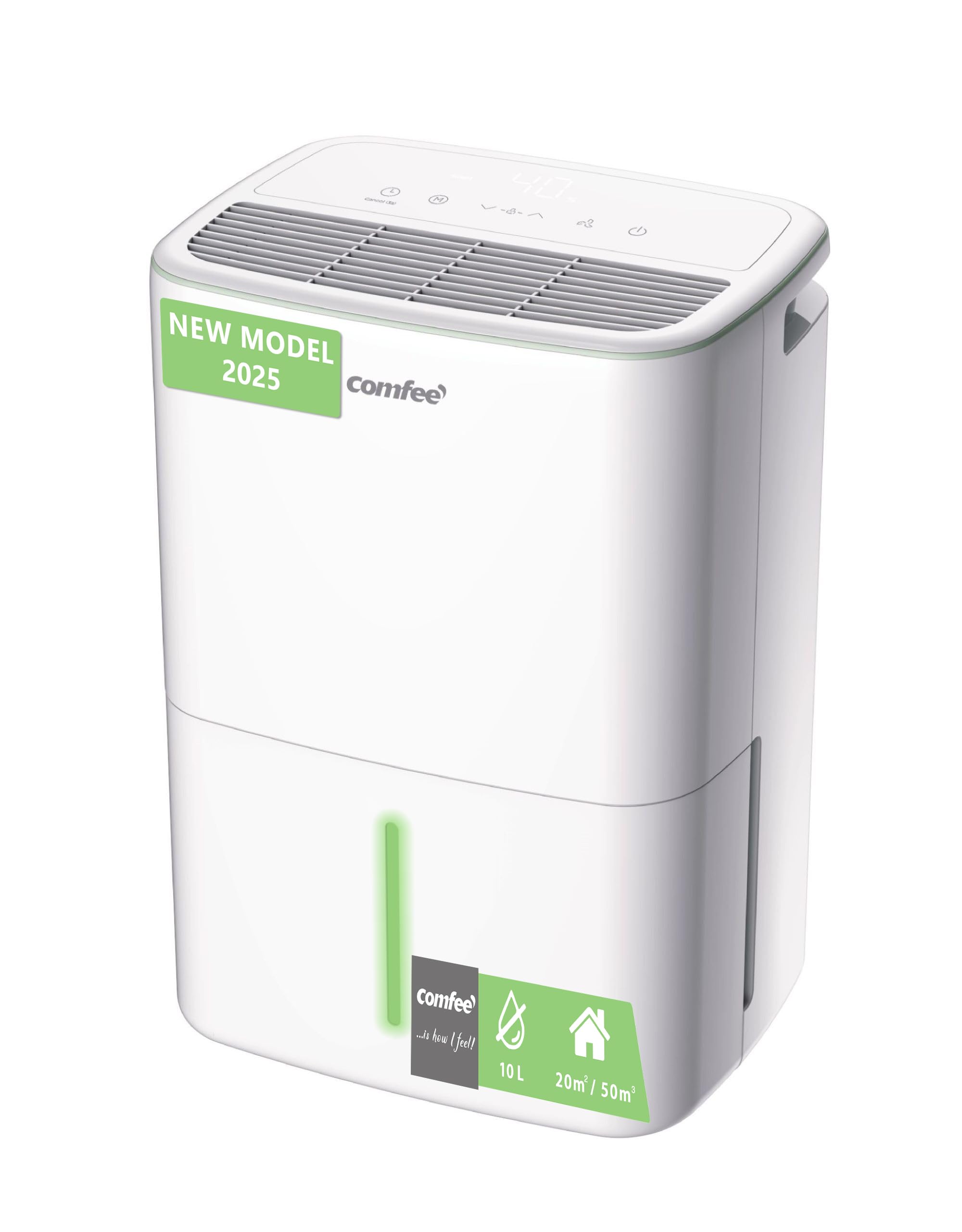 COMFEE’ Deshumidificador 10L para Humedad interior hasta 20 m2 / 50 m3 Aqua Dry - Deshumificador Silencioso compacto y de bajo consumo - Deshumificadores de humedad con Depósito Extraible Nuevo Modelo