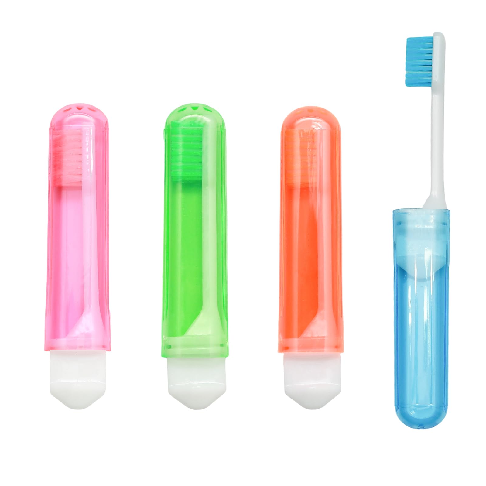 YUYUDEHM 4 Pcs Travel Toothbrush, Soft Portable Toothbrush, Folding Toothbrush with Toothbrush Case, Mini Toothbrush Individually Wrapped