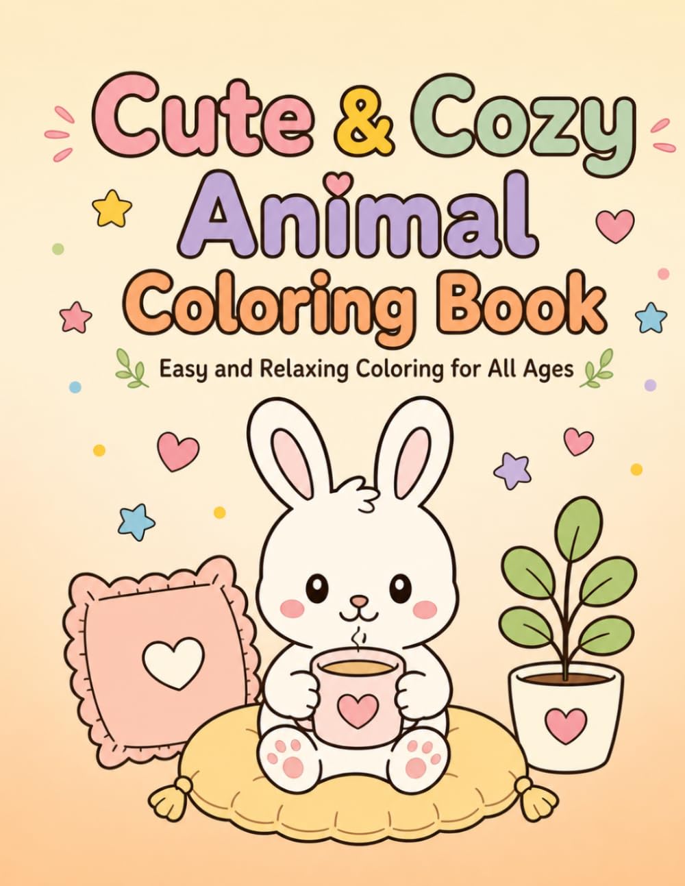 Cute & Cozy Animal Coloring Book: Easy and Relaxing Coloring for All Ages