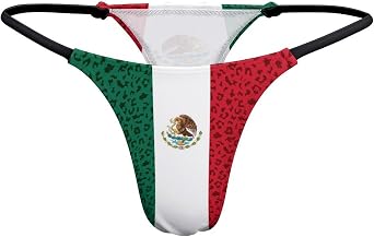 Leopard Print Mexico Flag Thong Women Underwear Low Rise Panties Women G-String Thongs