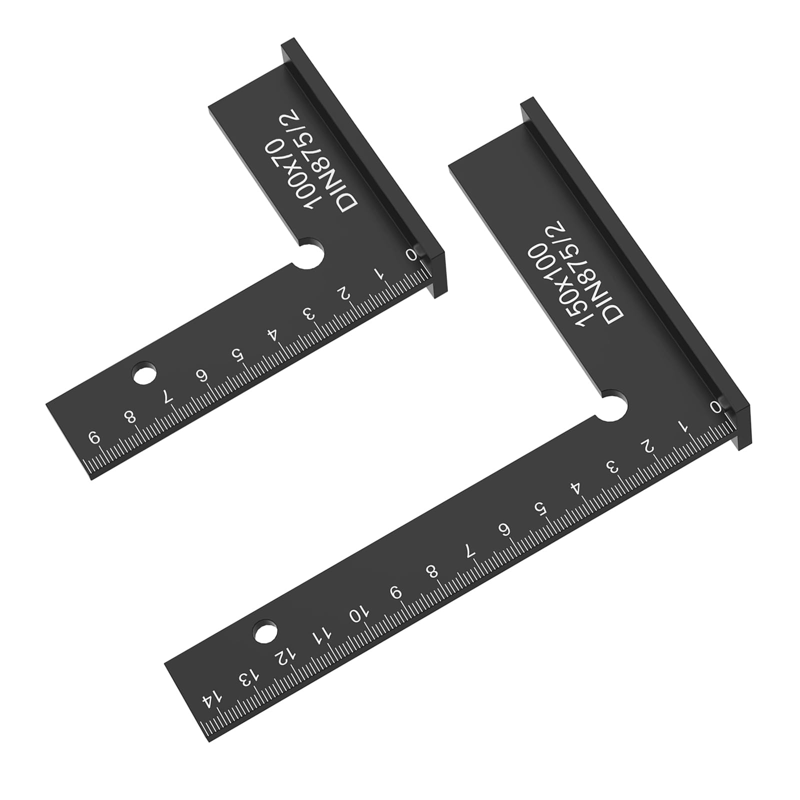 Pxzh Portable 2 Piece 90 Degree Square Ruler With Wide Base For Stable Woodworking And Metal Cutting Aluminum Square Ruler Accurate Marking Measure