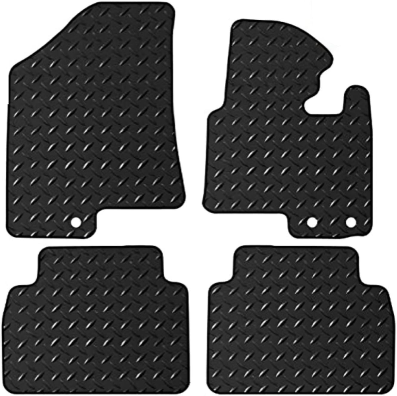 Lusso Floor Carpet Mats for Car | Tailored/Compatible to Fit Kia Sportage 2010-2015 | Heavy Duty 3mm Rubber Car Mats | 4-Piece Set (Black Edging)
