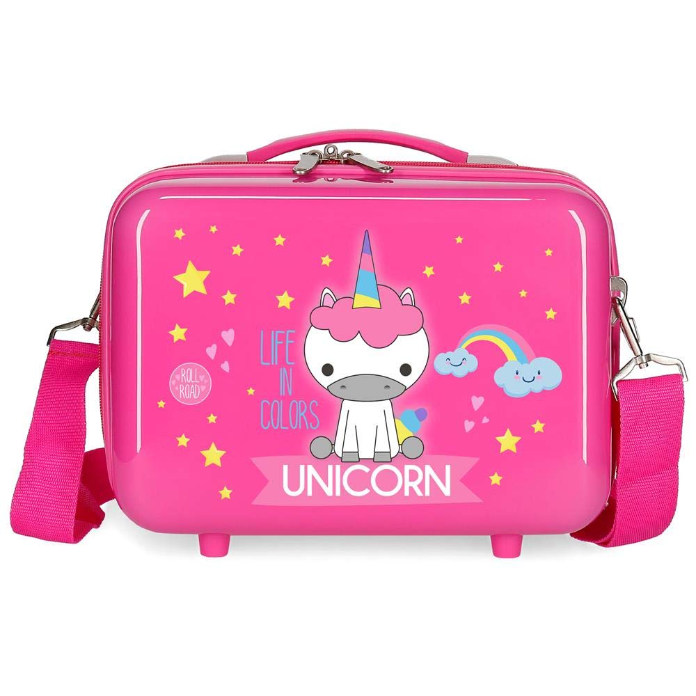 ROLL ROAD Little Me, Neceser ABS Adaptable Niñas, Fucsia, 29x21x15 Cms