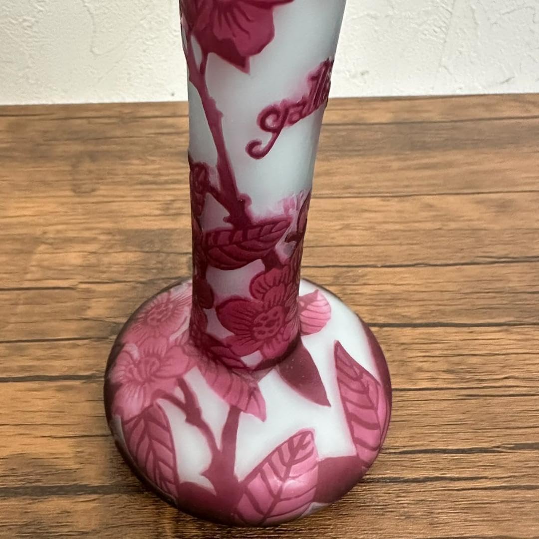 エミールガレ かわいいサイズ 一輪挿し 花瓶 カメオ彫り 被せ