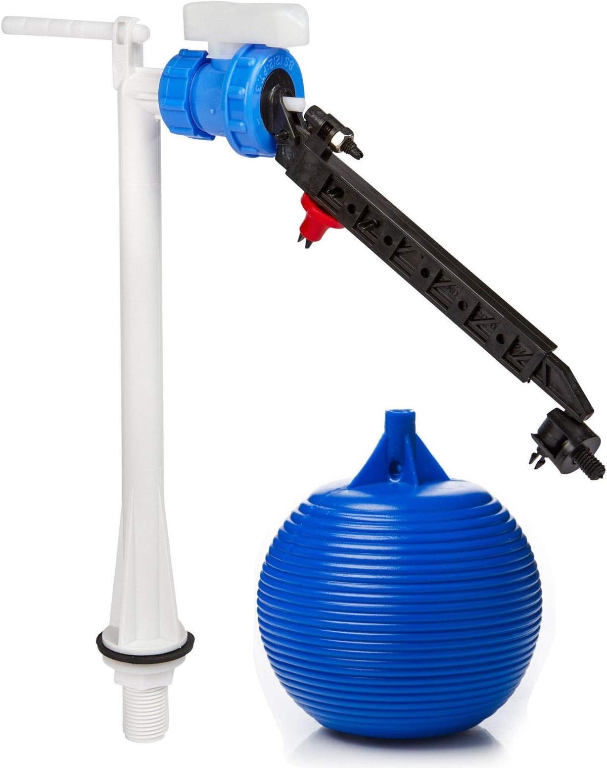 Opella Toilet Delchem Cistern Bottom Entry Filling Valve Adjustable Arm 1/2" with Float Plastic Float Valve
