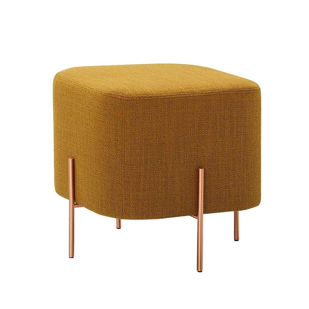 Repose-pieds en tissu coton et lin jaune pour soulager vos jambes