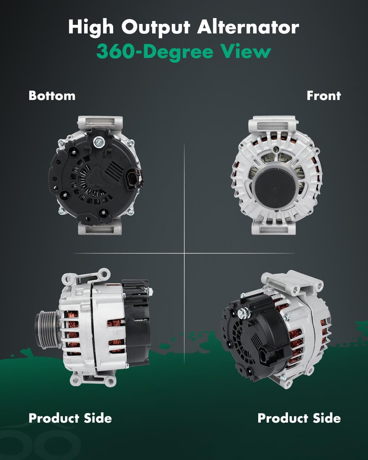 SCITOO Alternator Fits for Audi for Q5 3.0L 2013-2017,for Audi for S4 3.0L 2013-2016,for Audi for S5 3.0L 2013-2017,for Audi for SQ5 3.0L 2014-2017 12V 180Amp CW SC6 Pulley Class 11800N FG20S017