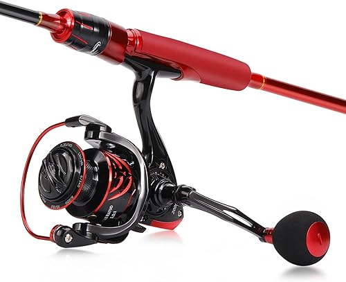 Sougayilang Fishing Rod Reel Combos,Two Pieces Light Weight Pole with High Speed Smooth Powerful Gear Casting &Spinning Avaliable for Freshwater
