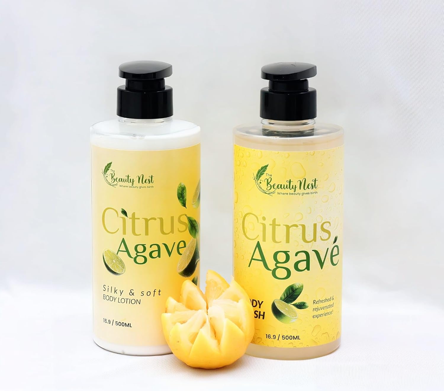 Citrus Agave Body Wash & Lotion Bundle – 16 oz Each | Hydrating & Refreshing Skincare Set with Natural Ingredients | Nourishes & Softens Skin