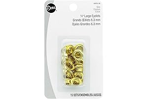 Dritz 1/4" Large, 15 Sets, Gilt Eyelets, Brass, Count