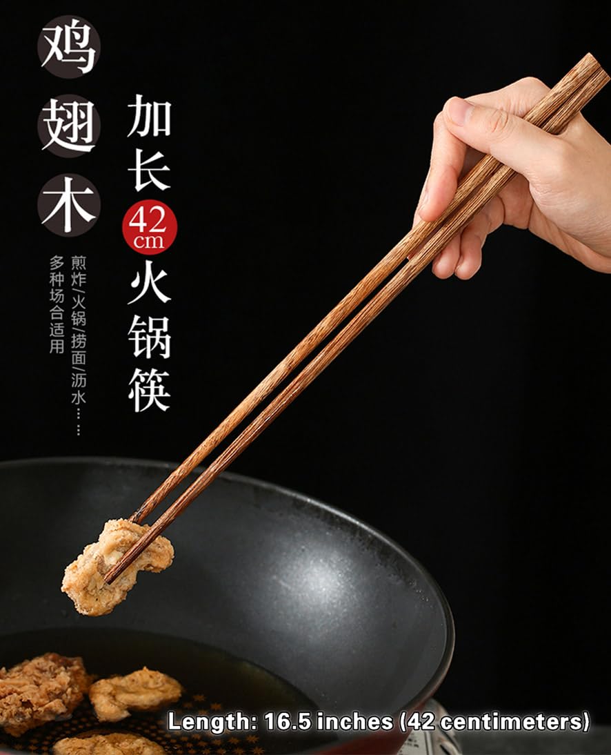 3 Pairs 16in Extra Long Cooking Chopsticks,for Hotpot, made of natural wood, reusable chopsticks, kitchen chopsticks (16in 3 Pairs) — Amazon image 4