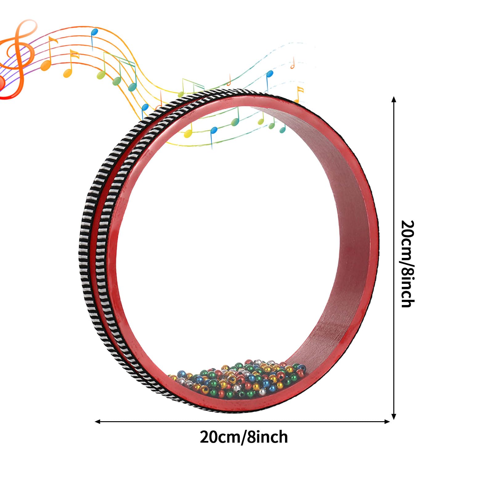 Tamburo per oceano, 20 cm, con sfere in acciaio, strumenti musicali, per bambini, adulti